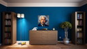 Pittura Impressionista su Tela Acrilica / Albert Einstein / (60x60 Cm)