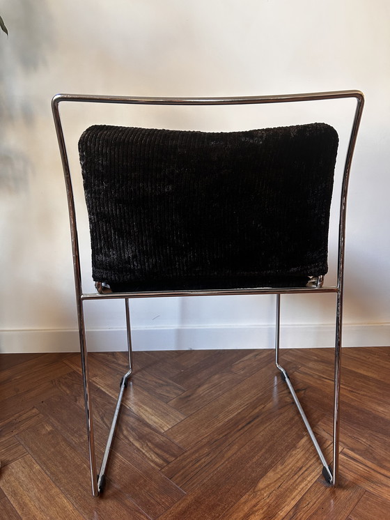 Image 1 of Set di 6 sedie Cassina Tulu in velluto a coste nero