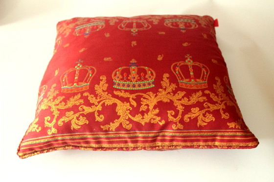 Image 1 of Prachtig Apelt sierkussen brokaat donkerrood/oranje goud sierkussen