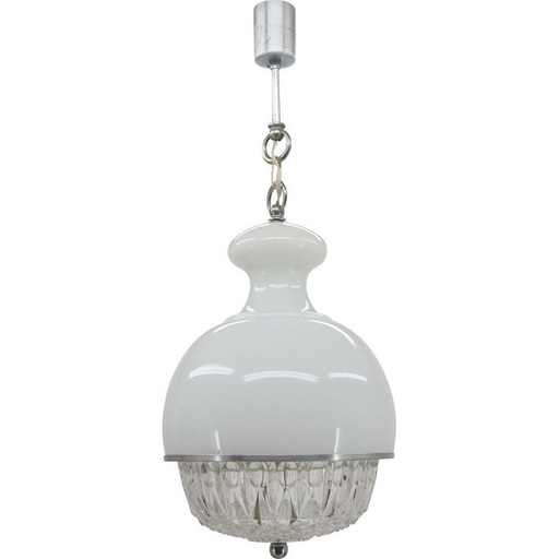 Mid century glass chandelier, Italy 1960s