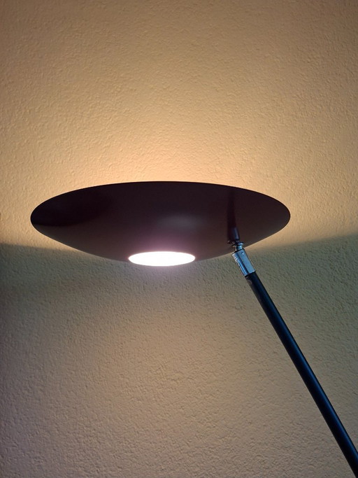 Vintage Hala Zeist rote Stehlampe, Deckenfluter.