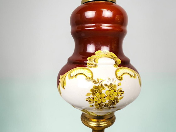 Image 1 of Itailan Hollywood Regency style tall ceramic buffet lamp