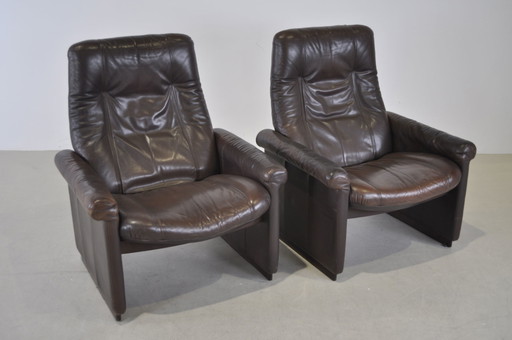 2 fauteuils en cuir De Sede