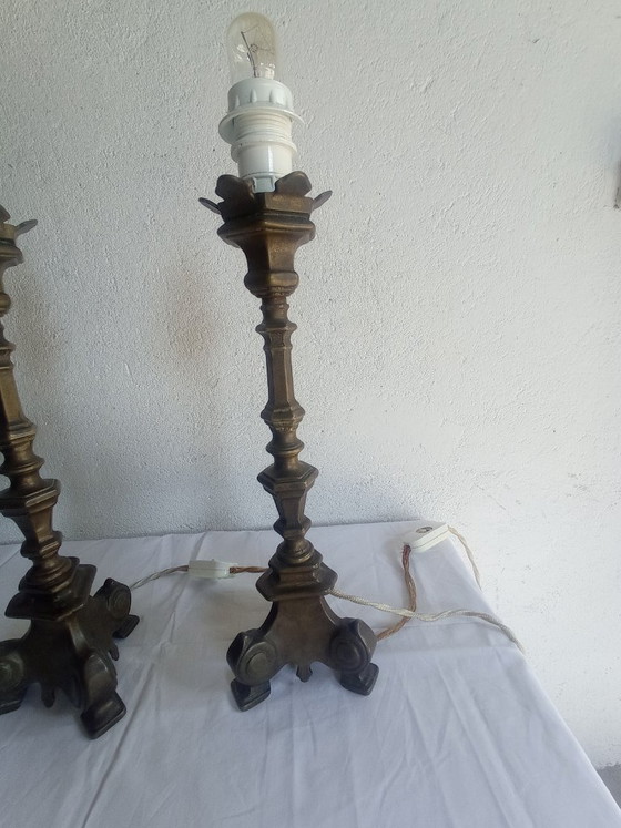 Lamps - Bronze - Transformed Candelabras – Table lamps, Textile (photo 10 of 38)