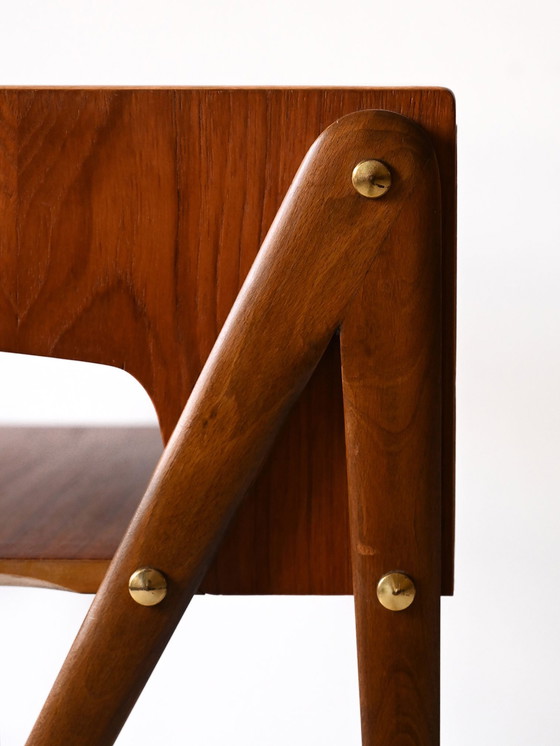 Image 1 of Pair of 1950s Scandinavian nightstands with shelf