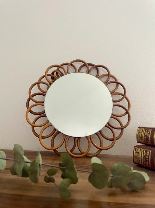 Rotan Bloemen Spiegel