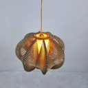 1960s string lamp. Gold wire with a plastic frame. Mid-century