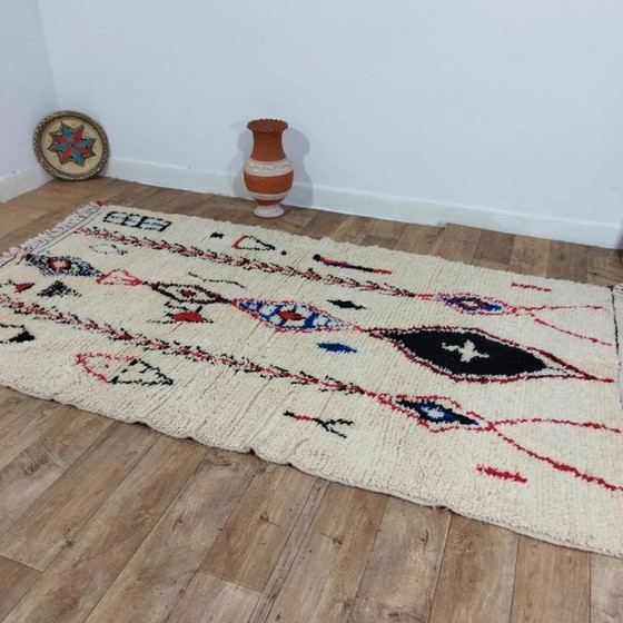 Image 1 of Beni Ouarain Rug Artisan Piece – Natural Wool Handcrafted (260 × 147 cm)