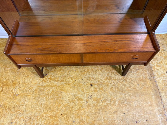 Image 1 of Mid-Century Vintage Turnidge of London Teak Display Cabinet (1960s–1970s)  A stunning Mid-Century Modern teak display cabinet by