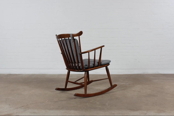 Vintage Deense Schommelstoel Mid Century Design jaren 60 70 – Farstrup, Schommelstoelen, Wood, Scandinavian (photo 4 of 16)