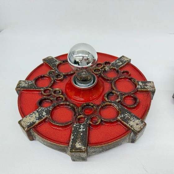 Image 1 of Pareja de apliques de cerámica Hustadt Leuchten , años 70