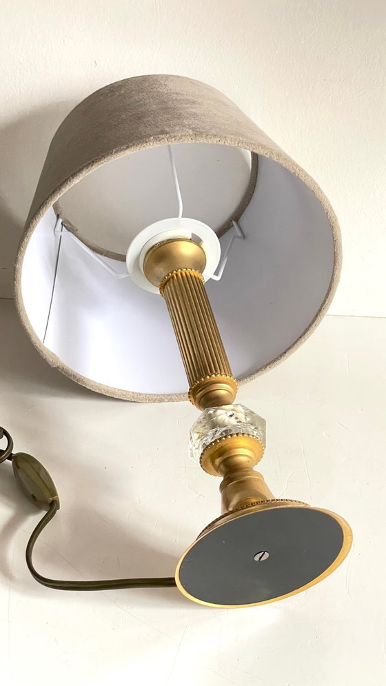 Image 1 of Lampada vintage in cristallo e metallo dorato