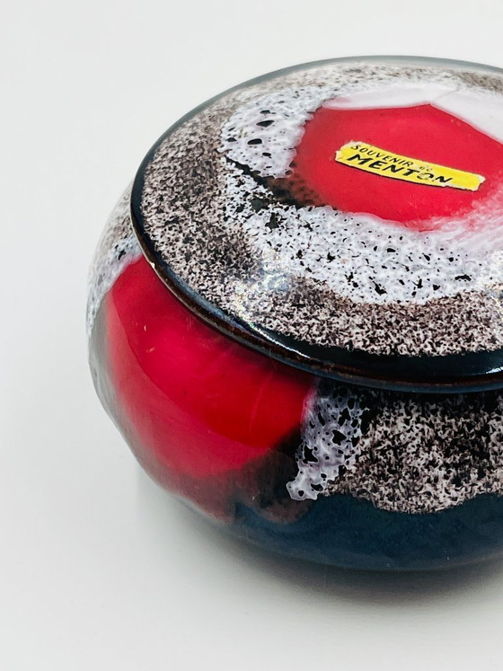 Image 1 of Vallauris Candy Dish, Foam Enamel, Marius Giuge, Vintage 70s