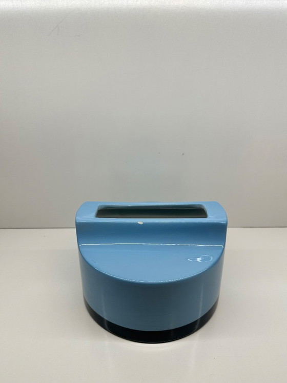 Image 1 of Fischietto Sifflet Vase by Ettore Sottsass for Habitat, Blue Glazed Ceramic, 1999