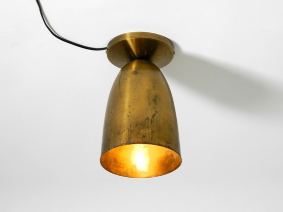 Image 1 of Large original Mid Century Modern brass ceiling lamp