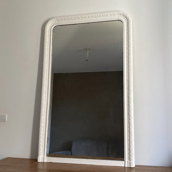 Image 1 of Specchio Luigi Filippo, fine XIX secolo. Bianco. 145x90.
