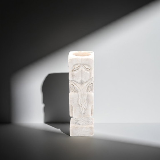 Image 1 of Torre in pietra ollare cinese intagliata a mano – Portacandele e incenso unici