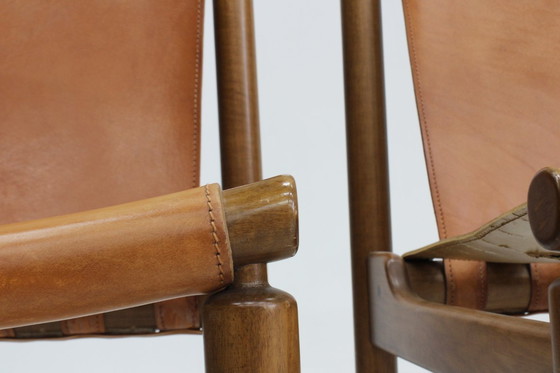 Image 1 of Esszimmerstühle aus italienischem Leder im Mid-Century-Stil von Ilmari Tapiovaara, 6er-Set