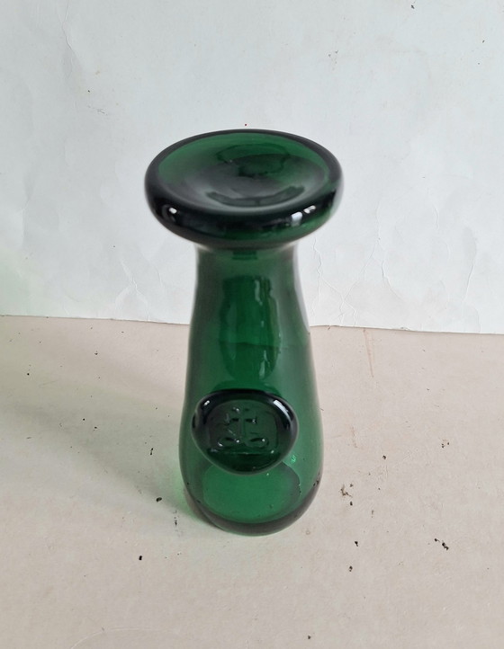 Max Verboeket Kristal Unie/Royal Leerdam Green Vase with Seal. – Glass (photo 8 of 9)
