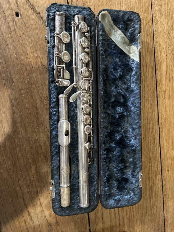 Flauto traverso Florent Hofinger 1900 Bruxelles nella scatola originale – Oggetti decorativi, Metallo, Velluto (photo 6 of 6)