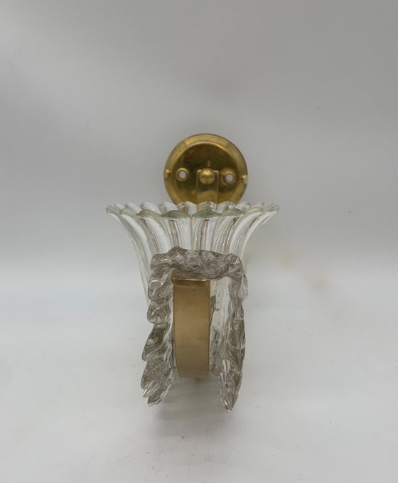 Image 1 of Paire d'appliques murales vintage en verre de Murano, fabriquées en Italie.