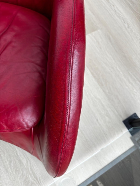 Image 1 of 2 montis leren loge stoelen. Zwart en rood. Mag ook apart verkocht