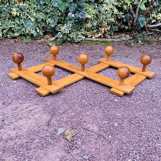 Vintage Extendable Pine Coat Rack – Wood (photo 3 of 9)