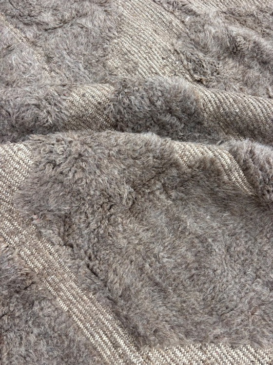 Image 1 of Moroccan Rug Handmade Wool Rug Beni Ouarain Style Large Area Rug Neutral Berber Rug Minimalist Boho Rug