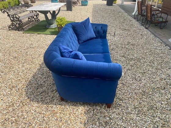 Image 1 of Chesterfield Velour three-seater