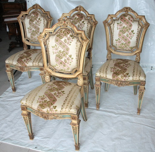 Ensemble de 4 chaises Napoléon III, seconde moitié du 19e siècle, France