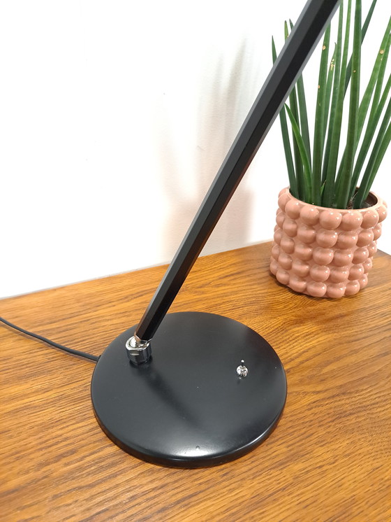 Image 1 of Kippbare Schreibtischlampe aus schwarzem Metall mit verchromten Details