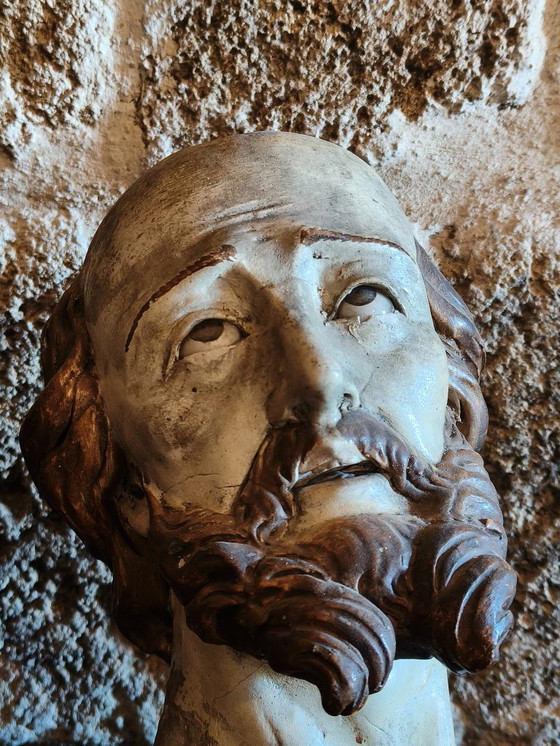 Image 1 of Antiek terracotta heiligenbuste beeld