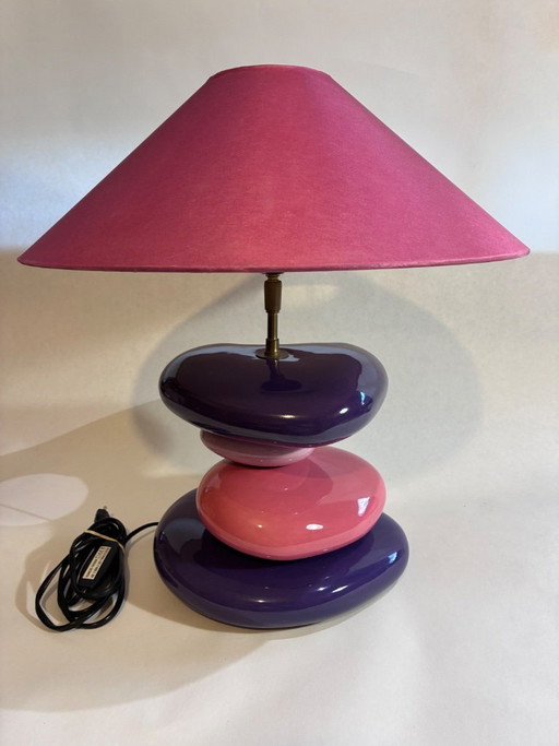 François Châtain Vintage Lamp Roze & Violet – Made In France