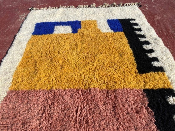 Beniouarain Berber rug, colourful design, 250x150 cm, thick wool, handmade. – Rugs & carpets, Cotton (photo 3 of 5)