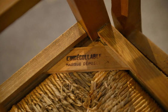 Set of 6 Pierre Cruège chairs from the 1950s. – Dining chairs, Wood, Mid Century Modern (photo 13 of 14)