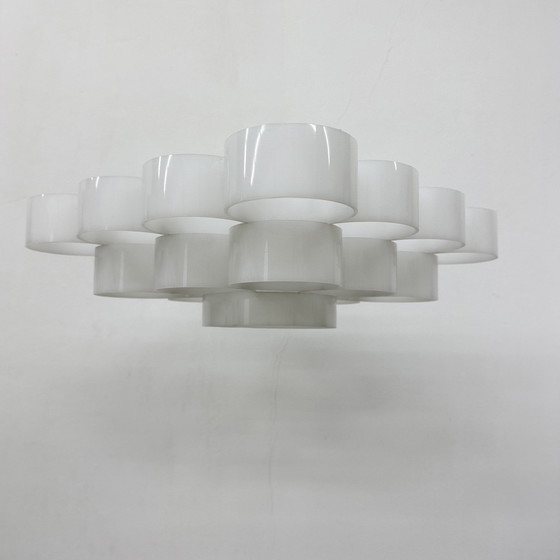 Image 1 of Mid-Century Lucite Circles Deckenleuchte, 1970er Jahre