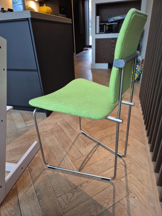Set of 6 Gispen S02 Dining chairs - Designed by Peter Ghyczy – rvs (photo 3 of 8)