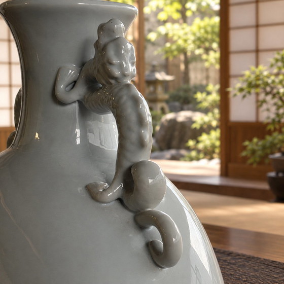 Very large Chinese white moon vase over 60cm – Eichholtz, Porcelain (photo 2 of 9)