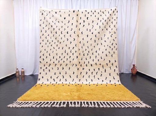 Alfombra de lana auténtica, tejida a mano, 2/3 m – Aime Té, vloerkleden en tapijten, Wool