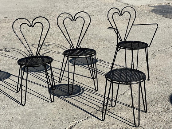 Image 1 of Mathieu Matégot smeedijzeren tuinmeubelen 1950