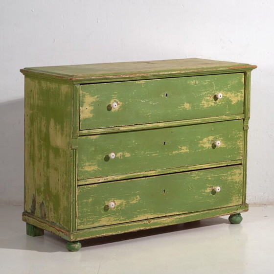 Antique green chest of drawers (c.1920) #12 (photo 5 of 40)