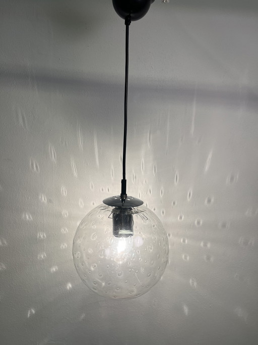 Vintage RAAK Amsterdam Bubble Glass Globe Pendant Lamp – Dutch Design 1970s