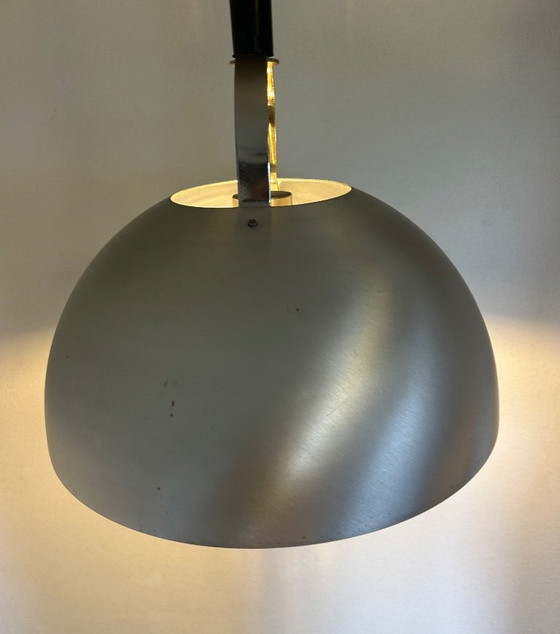 Image 1 of lustre up and down en métal brossé 1970