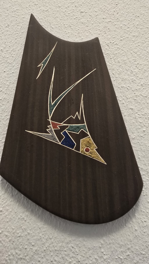 Vintage L'Ancora Kera-Teak Keramik Fisch Wandplatte (MCM 1950er)