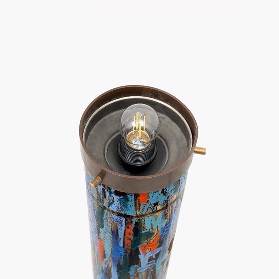 Image 1 of Lámpara de pie italiana de latón esmaltado de Angelo Brotto para Esperia, década de 1960