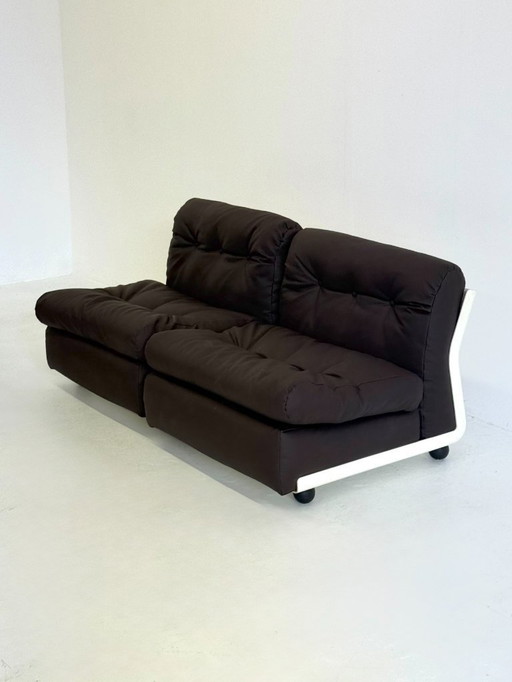 Modulares Sofa-/Sesselset Amanta von Mario Bellini für C&B Italia in Dunkelbraun