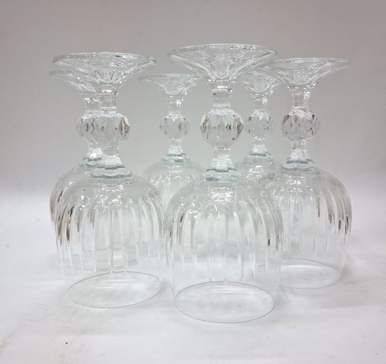 Image 1 of Calici da vino vintage in cristallo di Boemia, set da 6