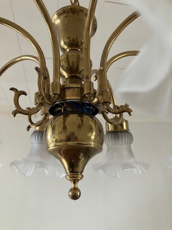 Klassieke messing kroonluchter met 8 lichtpunten – Brass (photo 5 of 5)