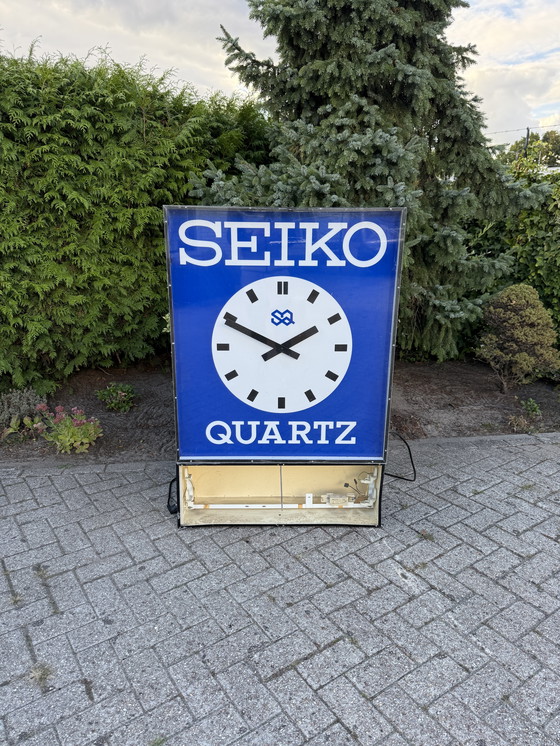Image 1 of Caja de luz grande Seiko con letrero de tienda de reloj eléctrico