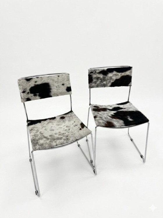 Image 1 of 4 unieke koeienvel stoelen 